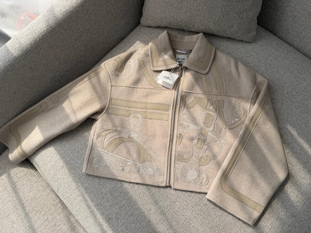 Hermès Printed Silk / Cashmere Zip Jacket (Copy)