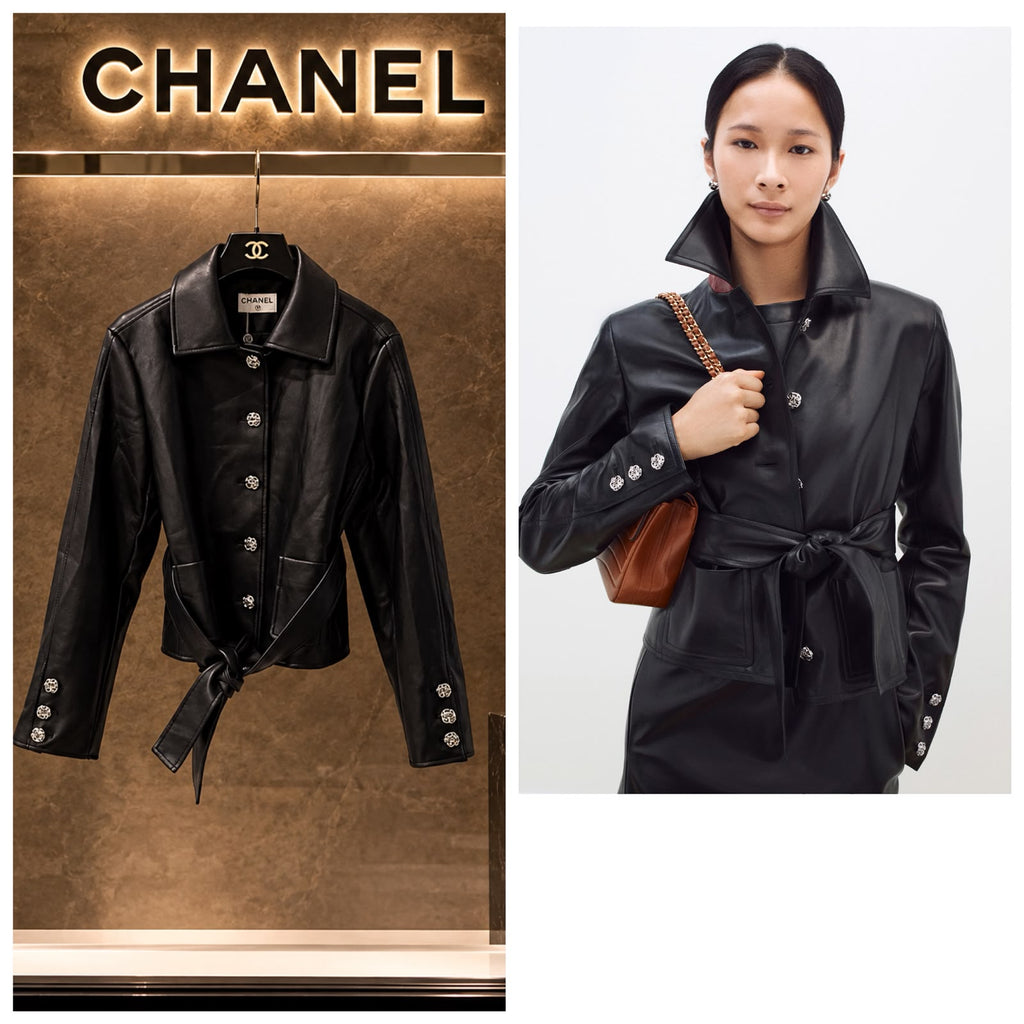 Chanel Leather Jacket with Belt