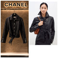 Chanel Leather Jacket with Belt