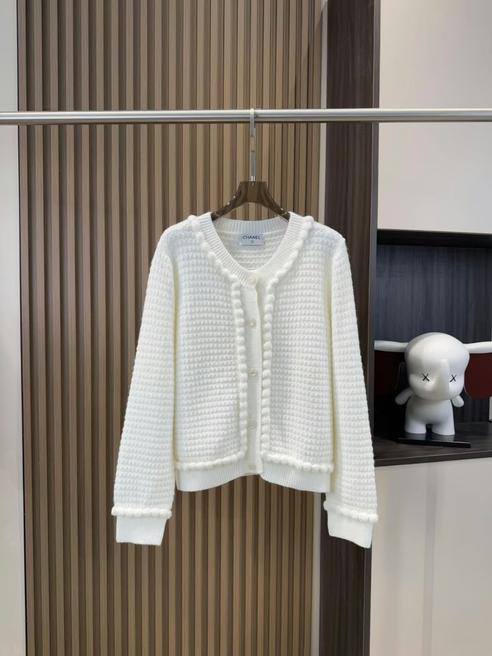 CHANEL Textured Bobble-Trim Cardigan
