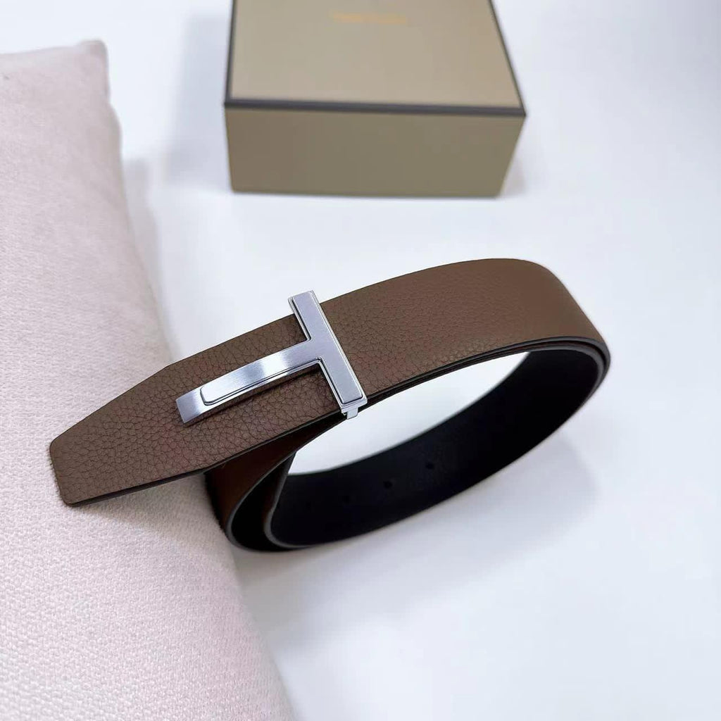 TOM FORD – Grain Leather T Icon Belt