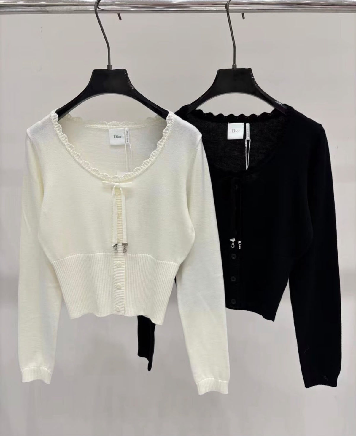 Dior Knit Cardigan with Bow Detail