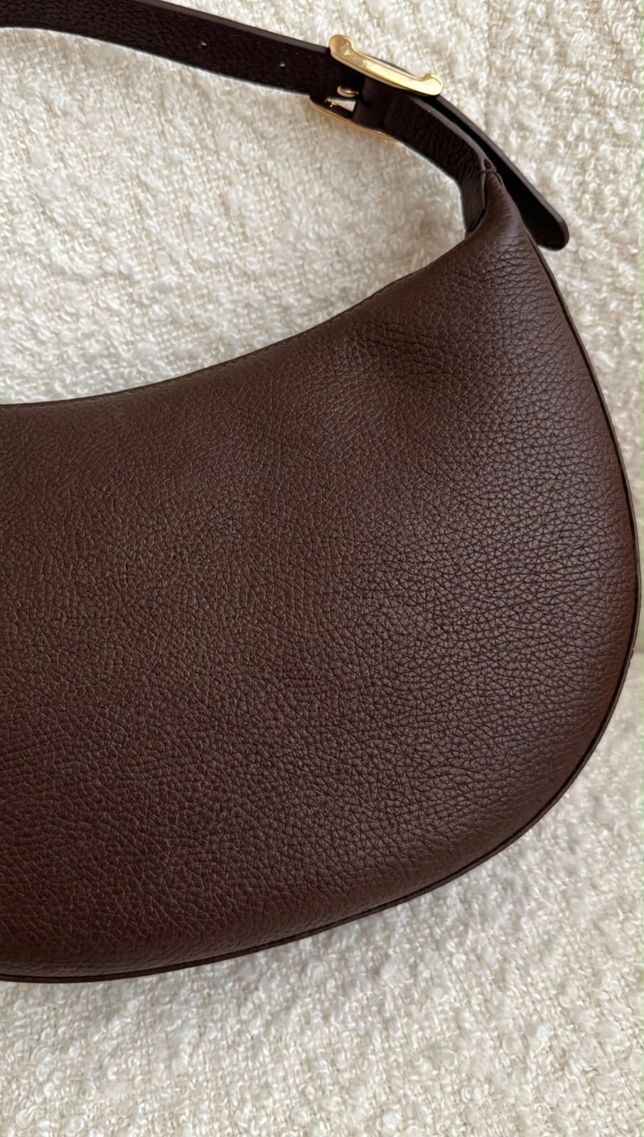 Chanel Grained Leather Crescent Hobo Shoulder Bag