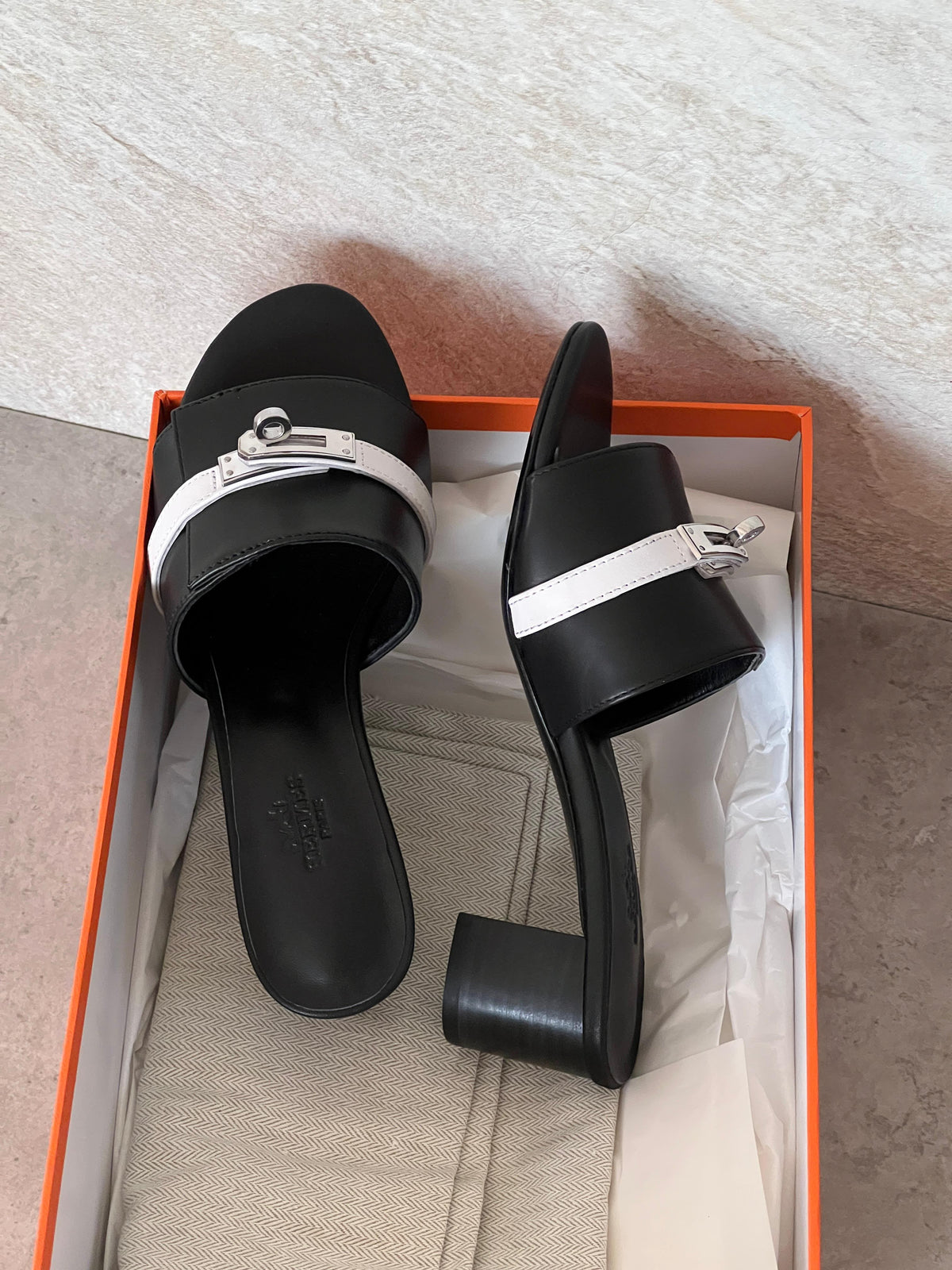 Hermès Kelly Buckle Heeled Slide Sandals
