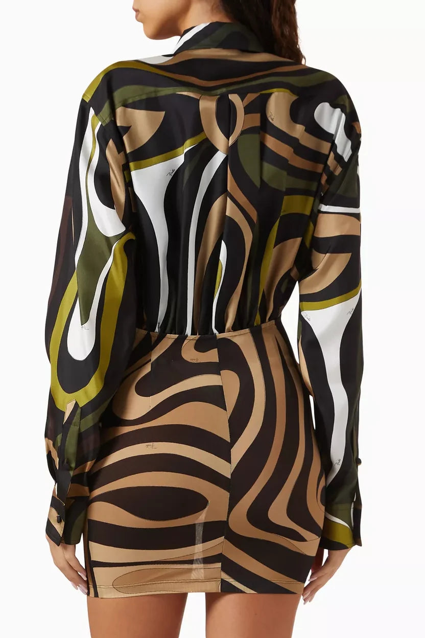 Pucci Marmo-print Mini Dress in Silk