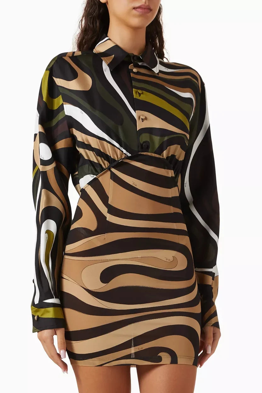 Pucci Marmo-print Mini Dress in Silk