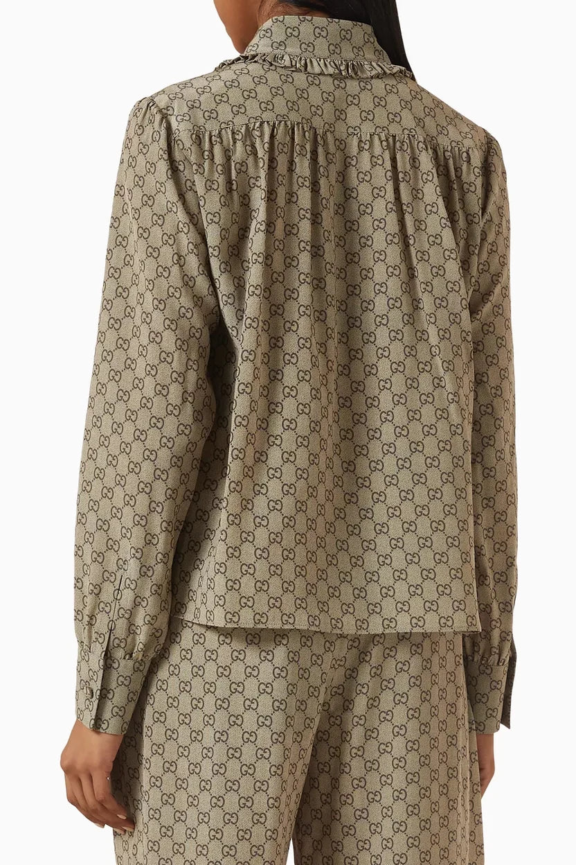 Gucci Ruffle-collar GG Fabric Set