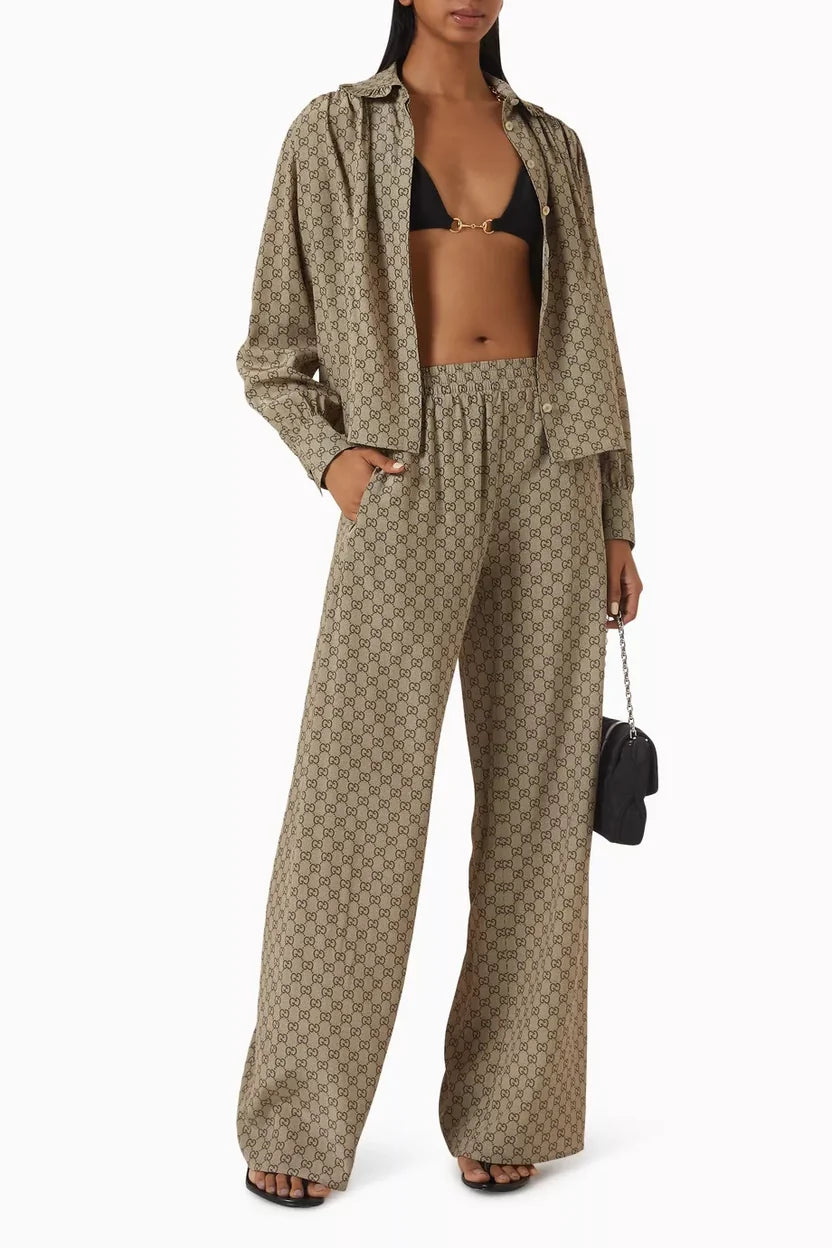 Gucci Ruffle-collar GG Fabric Set