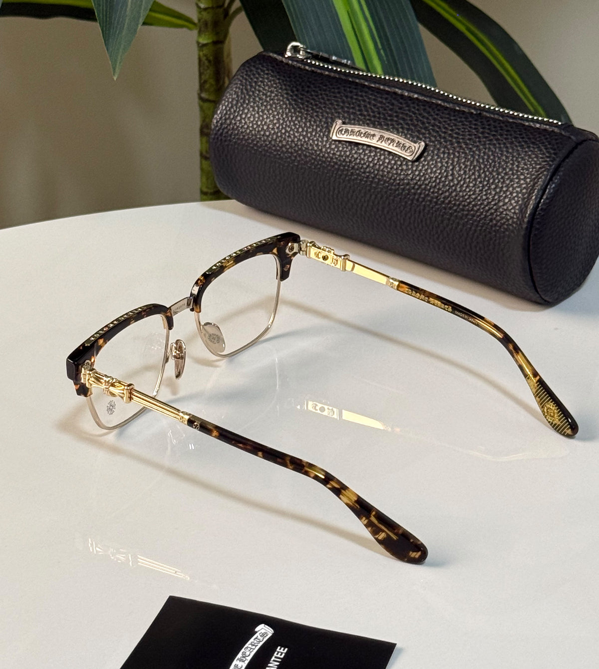 Chrome Hearts Tortoiseshell and Gold Optical