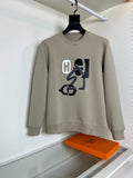 HERMES Abstract Graphic Crew Neck Sweatshirt