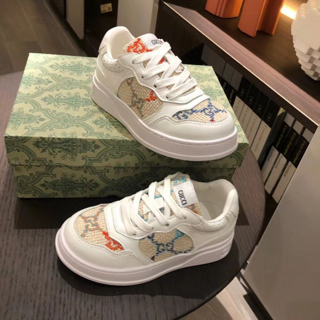 Gucci Kids White Multicolour GG Sneakers