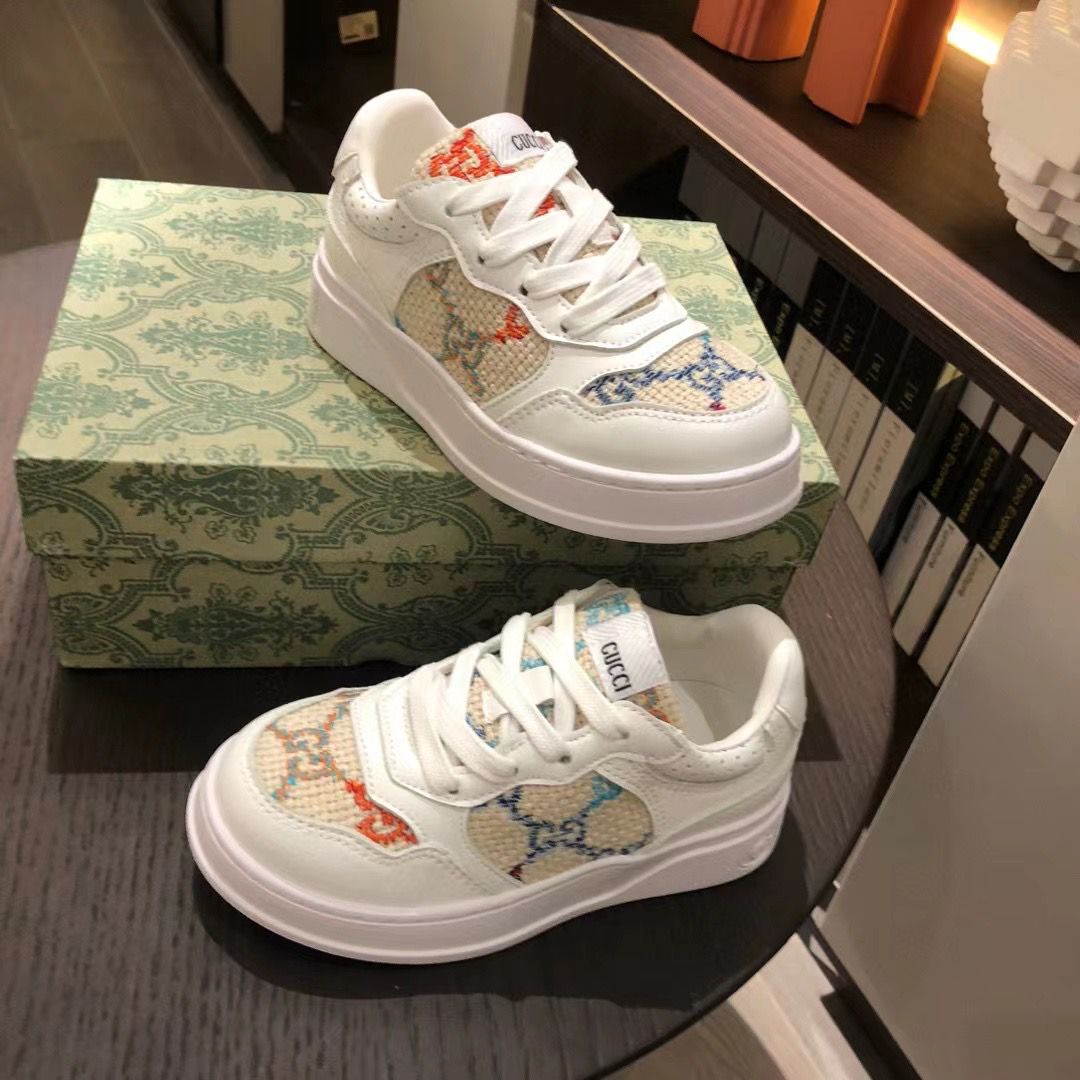 Gucci Kids White Multicolour GG Sneakers