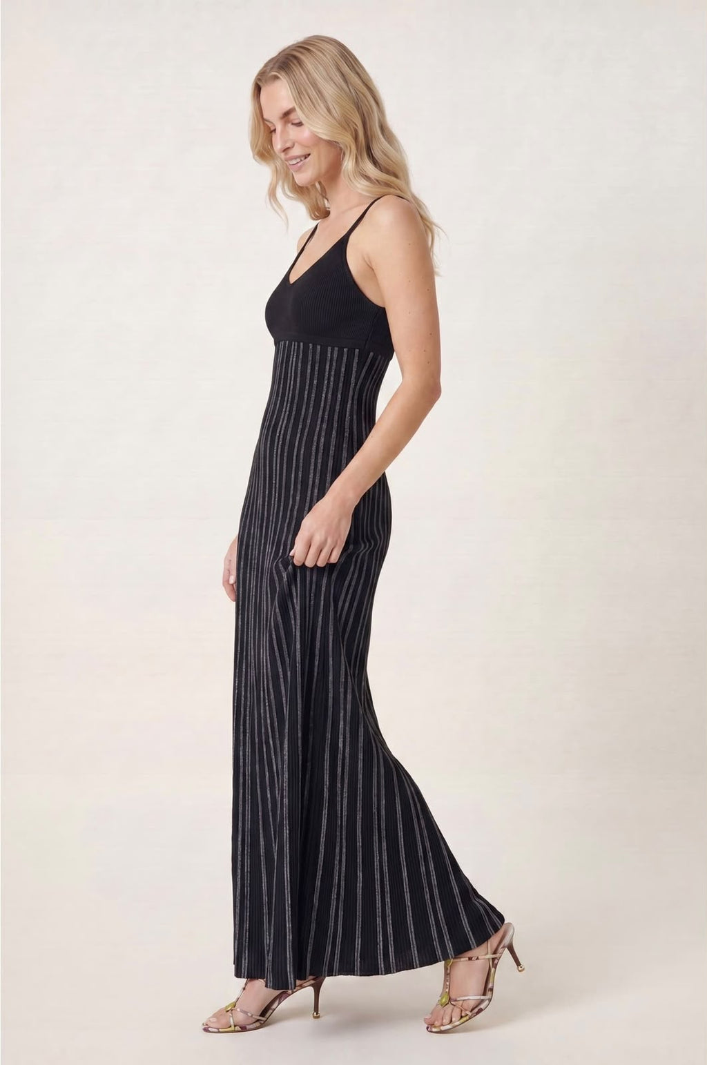 Sandro Striped Knit Maxi Dress