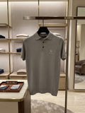 Loro Piana Ribbed Side Panel Short Sleeve Polo