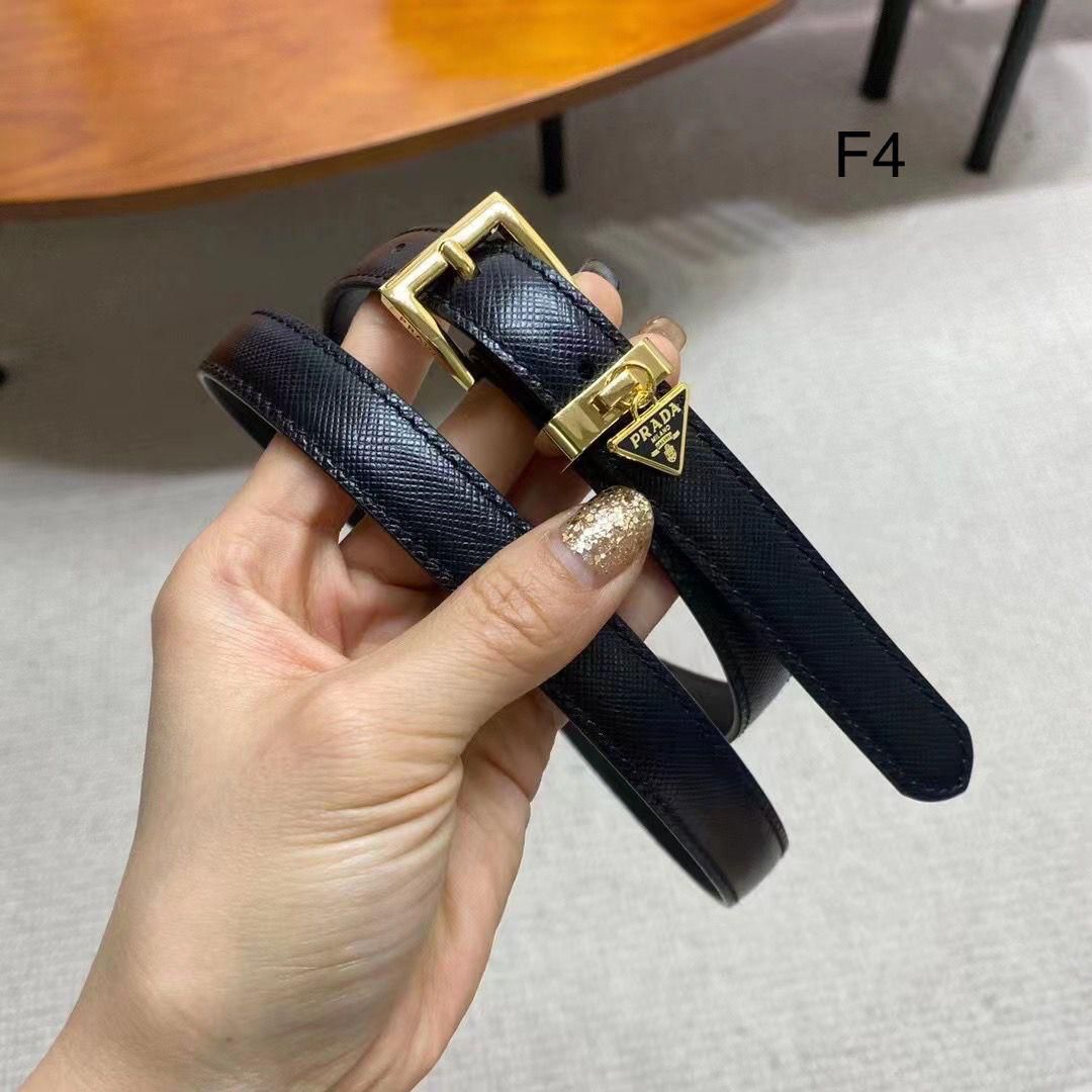 PRADA — Saffiano Leather Belt with Triangle Logo