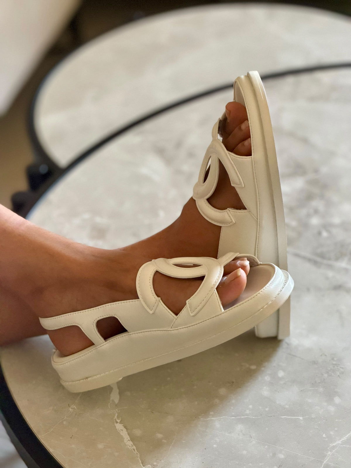 Chanel Chunky Suede Sandals