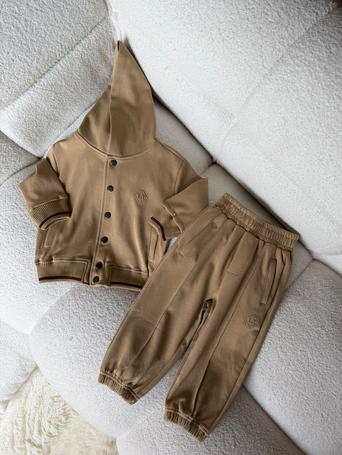 Loro Piana Kids Button Hooded Set