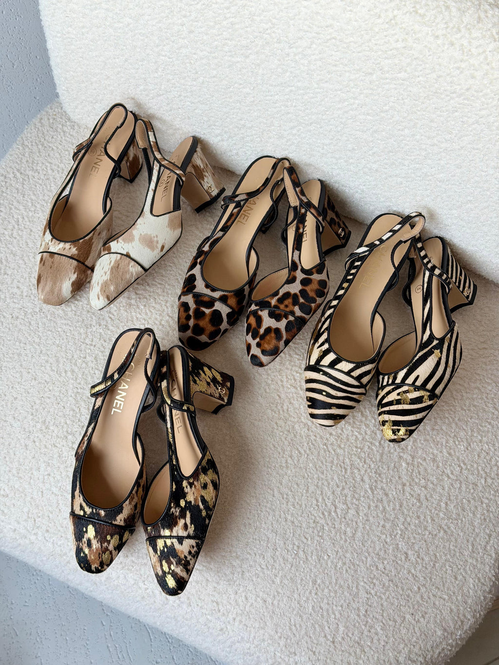 Chanel Metallic Tweed Slingback Pumps