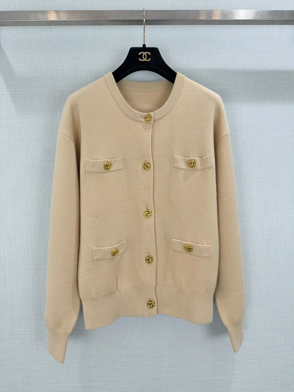 Chanel Cashmere Knit Button Cardigan