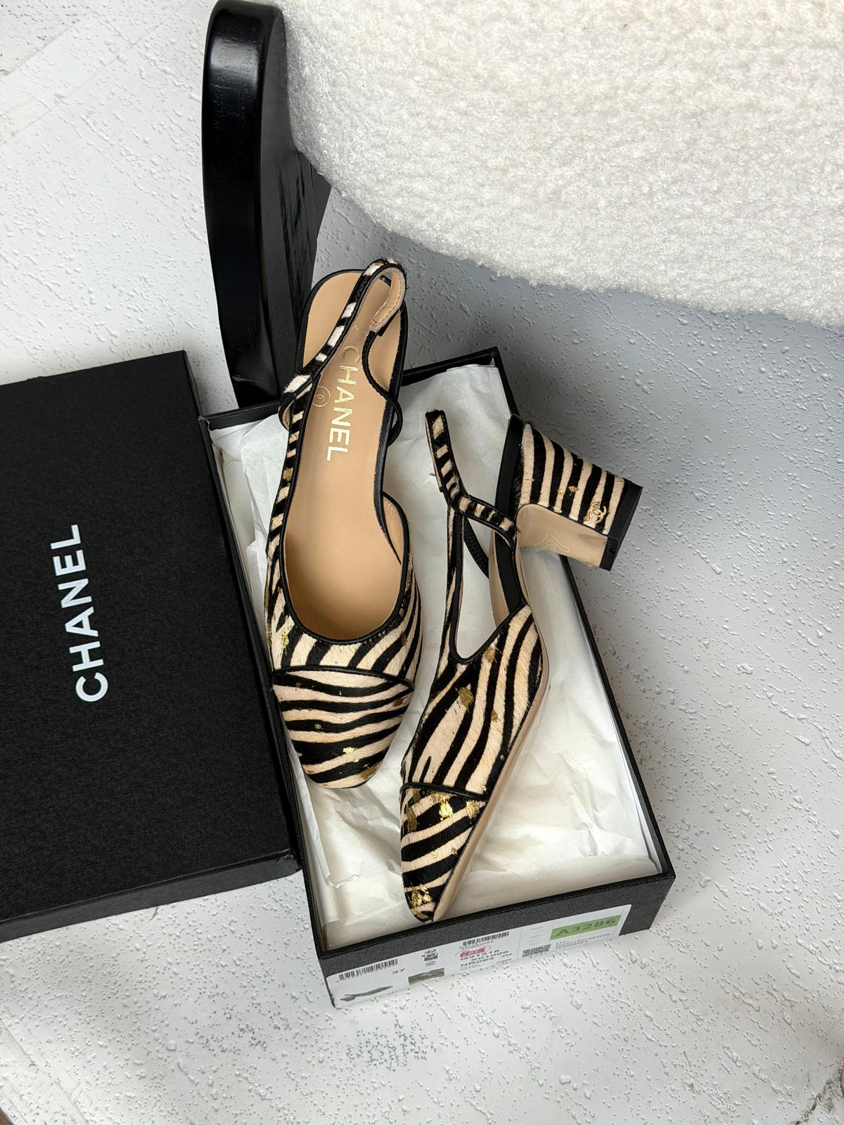 Chanel Metallic Tweed Slingback Pumps