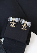 Chanel CC Bow Drop Earrings