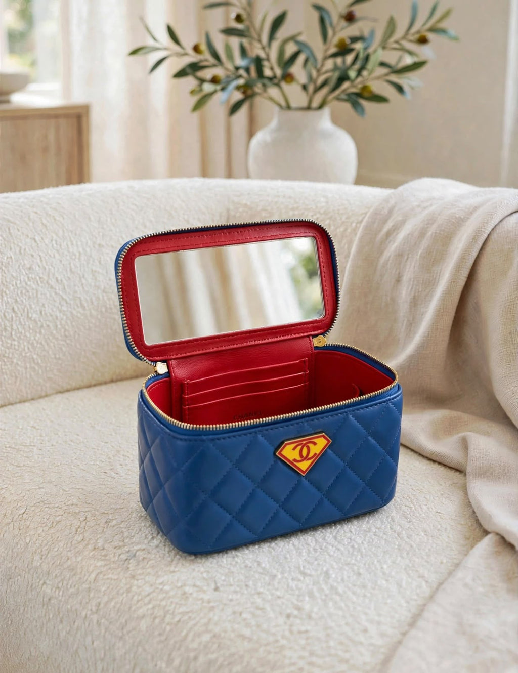 CHANEL Color Block Quilted Vanity Bag