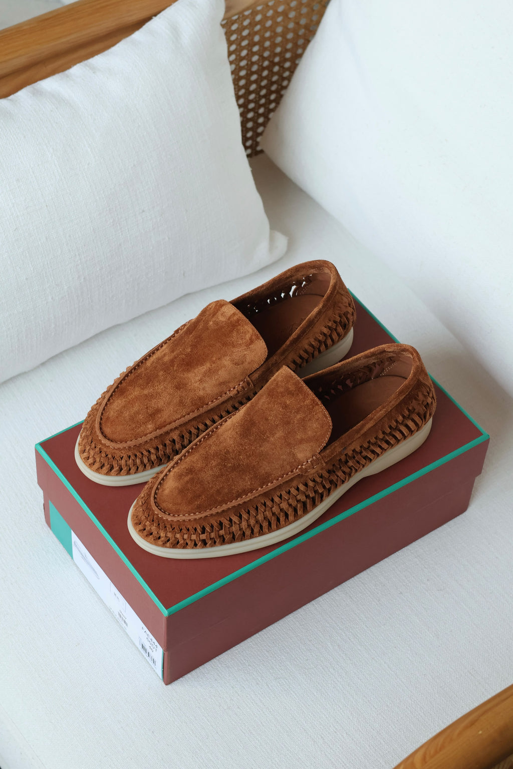 Loro Piana Woven Suede Loafers