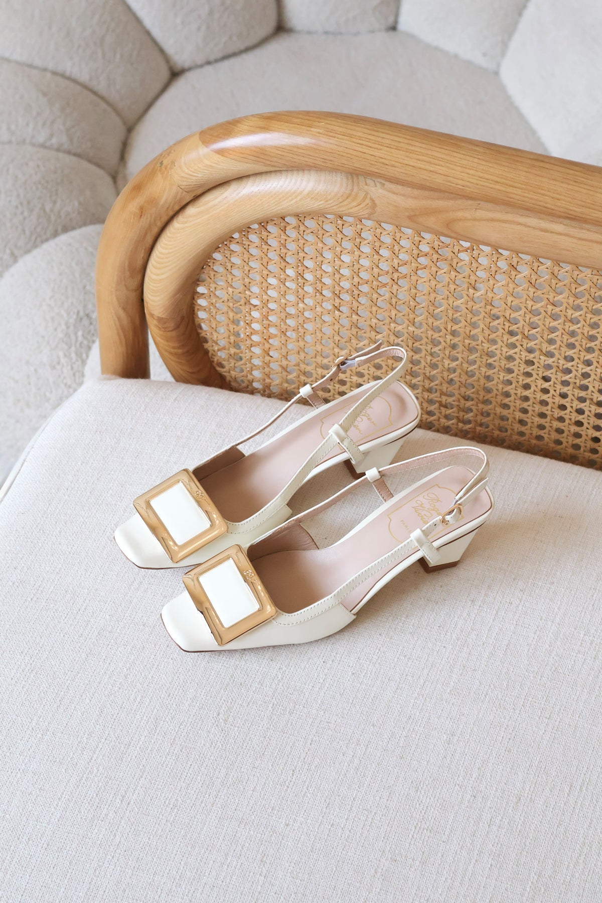 Roger Vivier Belle Vivier Buckle Leather Slingback Pumps