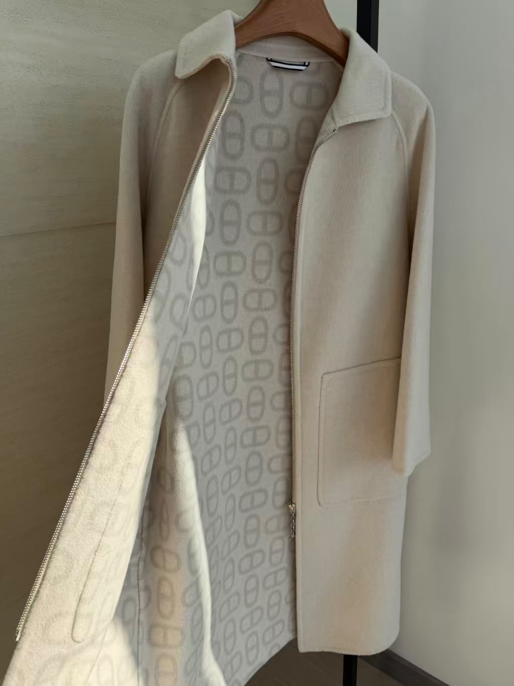 Hermès Reversible Cashmere Zip-Up Long