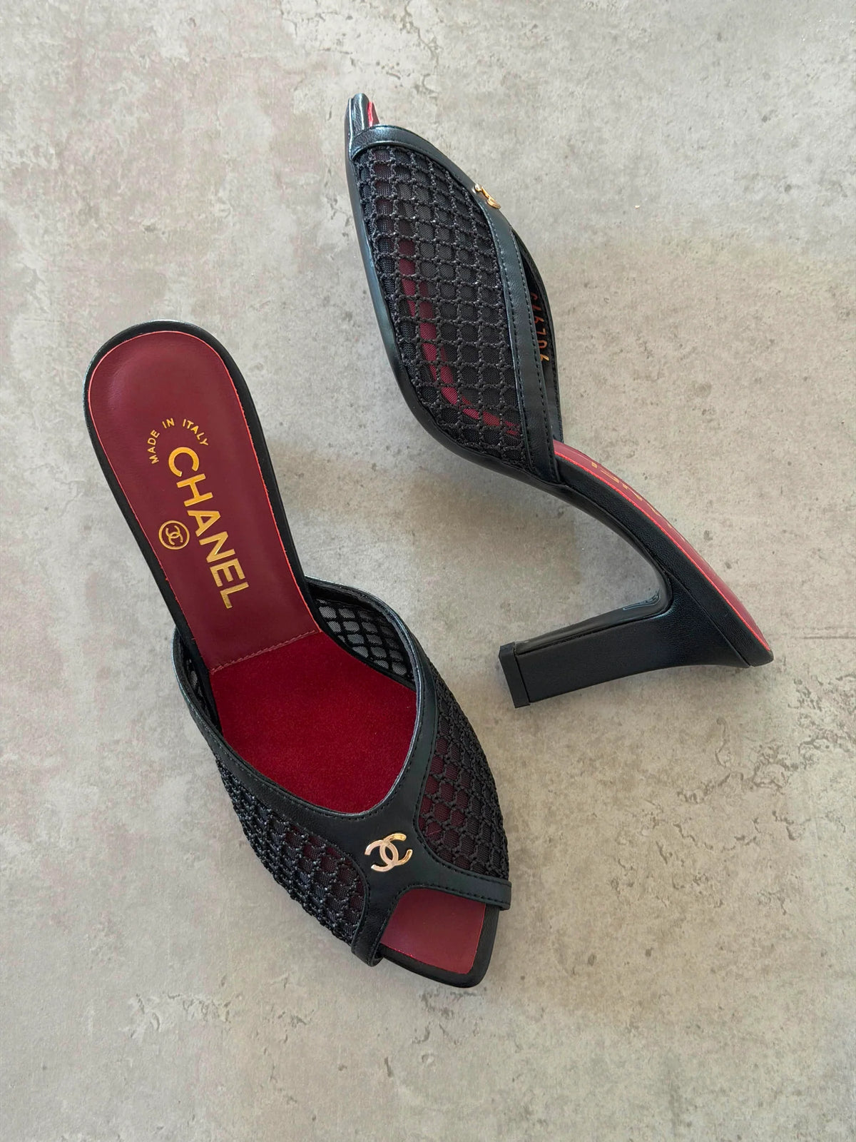Chanel Mules in Mixed Fibers Cotton & Lambskin