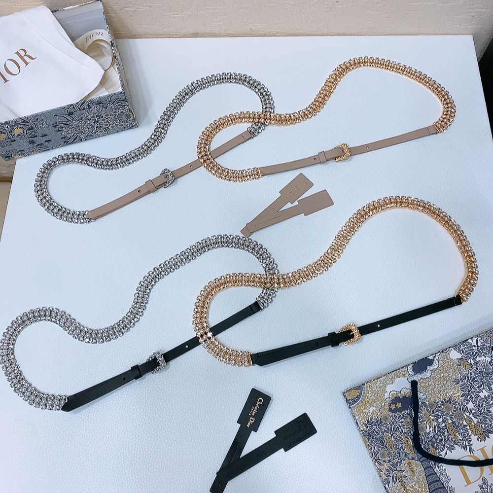 Dior Crystal Embellished Skinny Belt