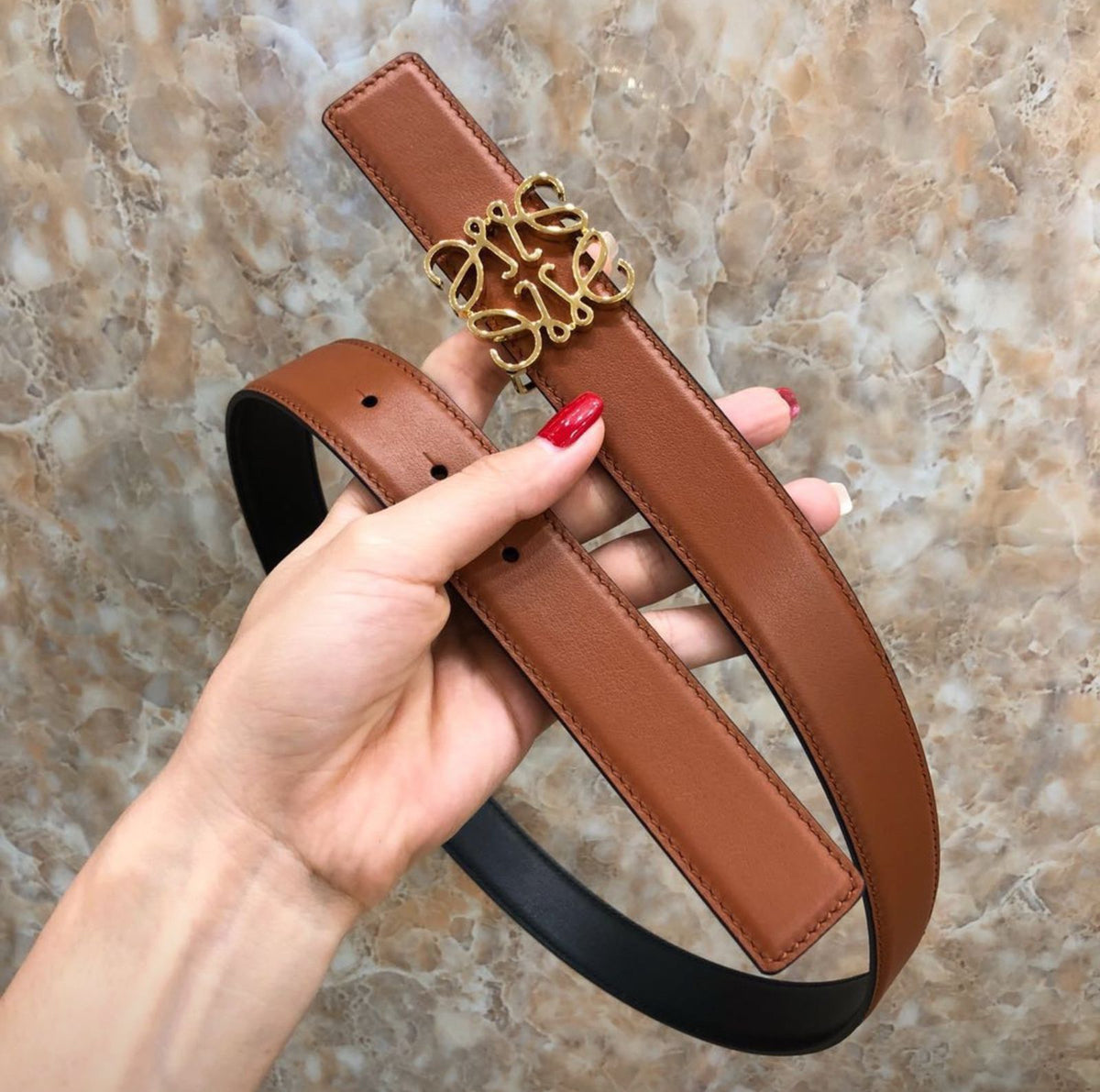 Loewe Anagram Leather Belt
