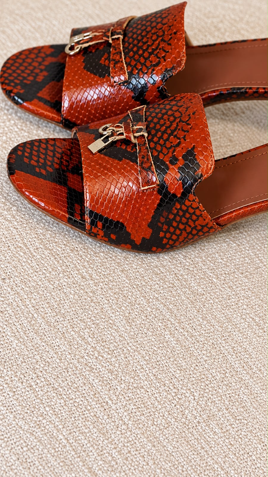 Loro Piana Summer Charms Python-Print Mules