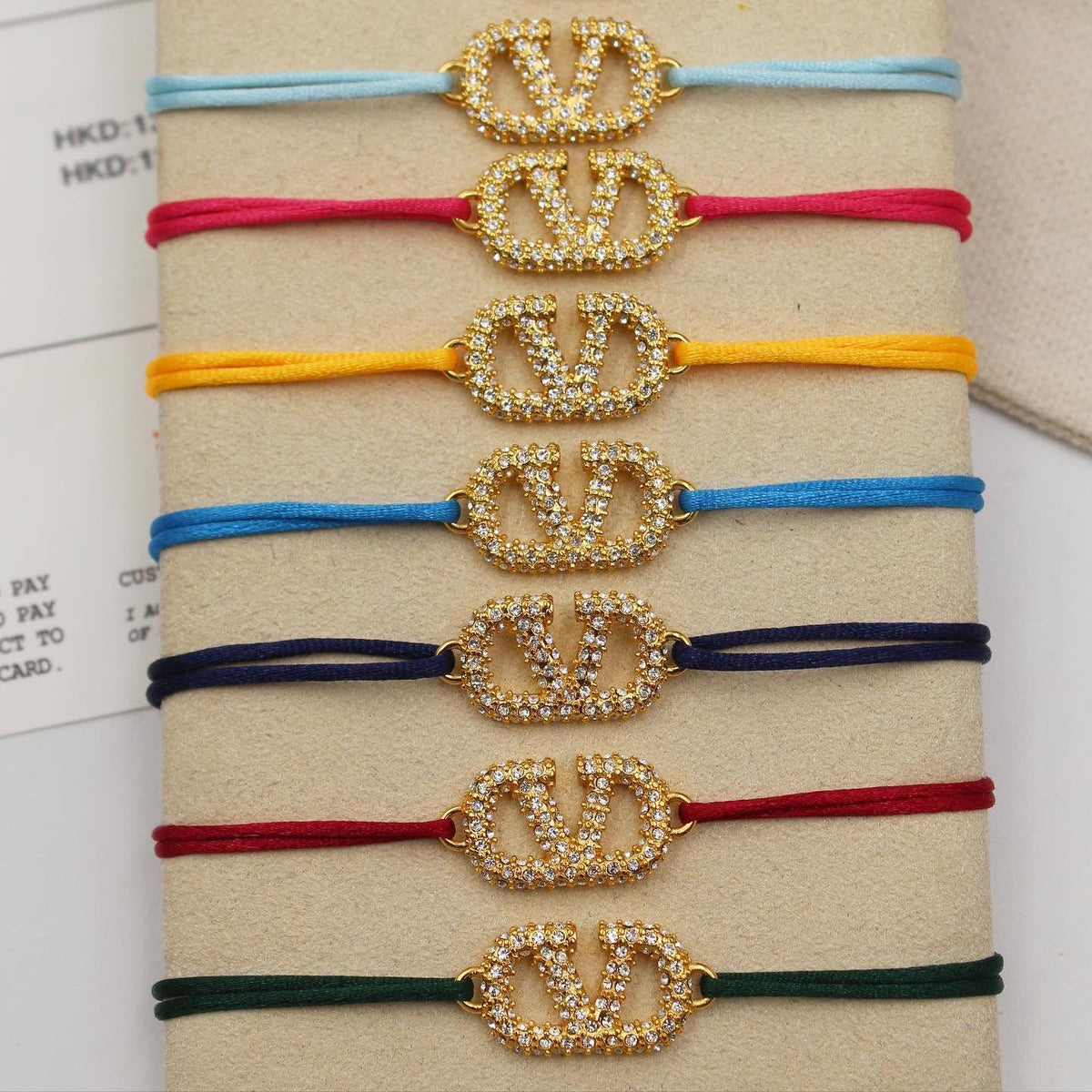 Valentino Garavani VLogo Signature Crystal Cord Bracelet