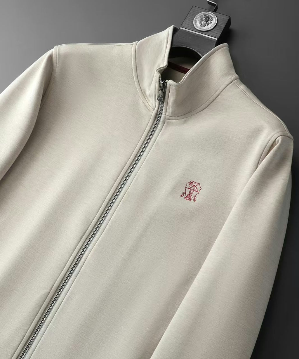 Embroidered Stand Collar Tracksuit