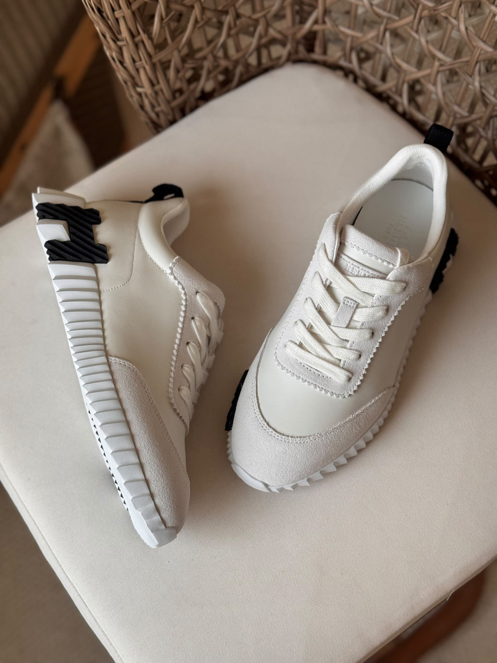Hermès Bouncing Sneaker in Mesh and Suede Leather