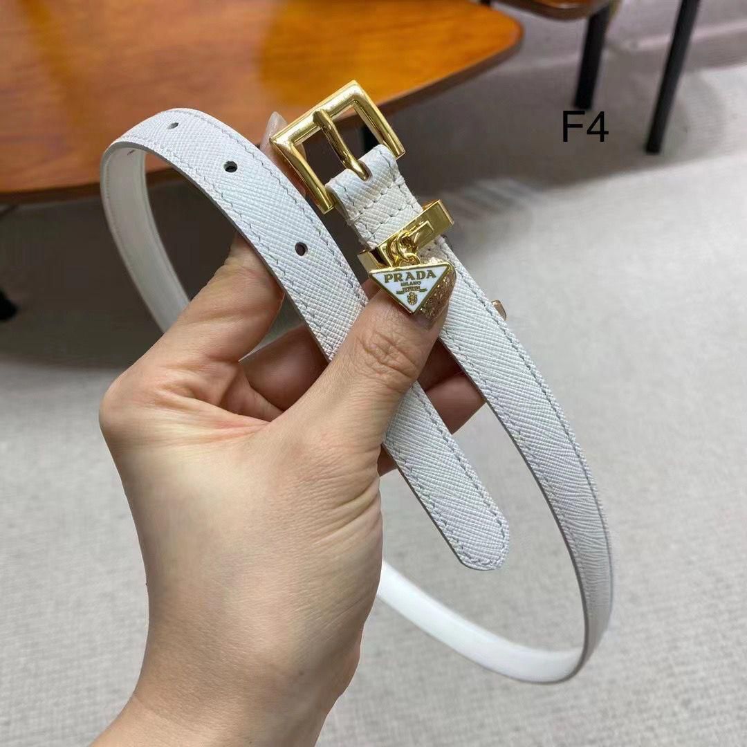 PRADA — Saffiano Leather Belt with Triangle Logo