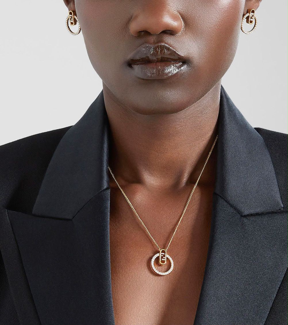 Fendi FF Gold necklace & Ring Set