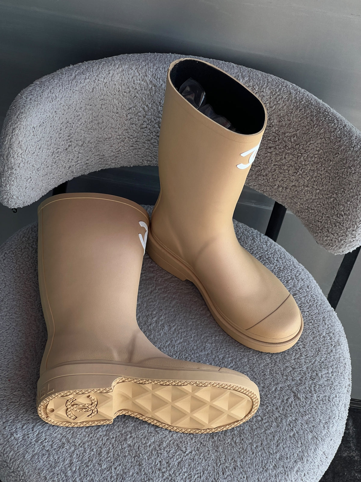 Chanel Rubber Rain Boots / Coco Beach Boots