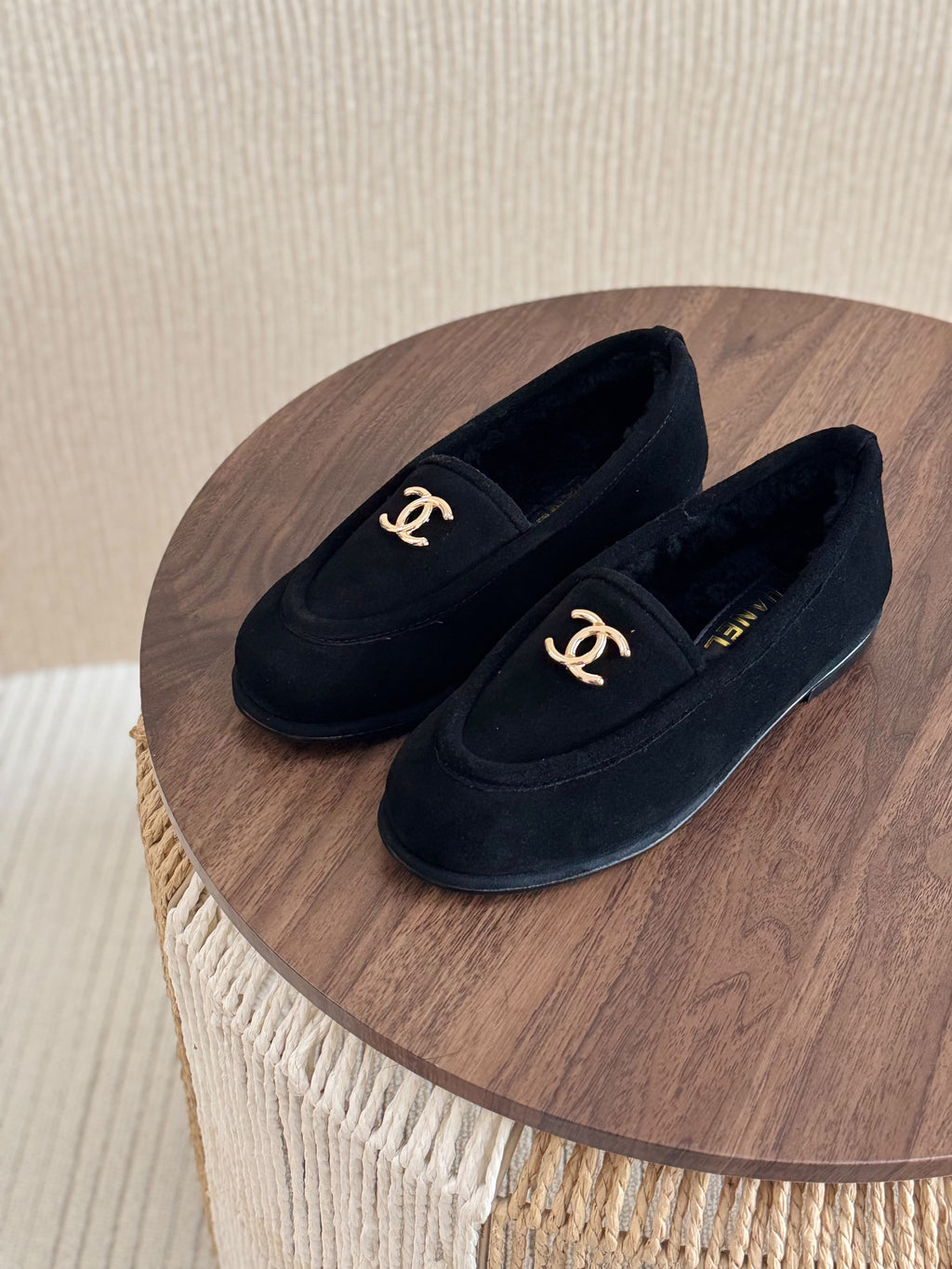 CHANEL Lined Loafer Flats