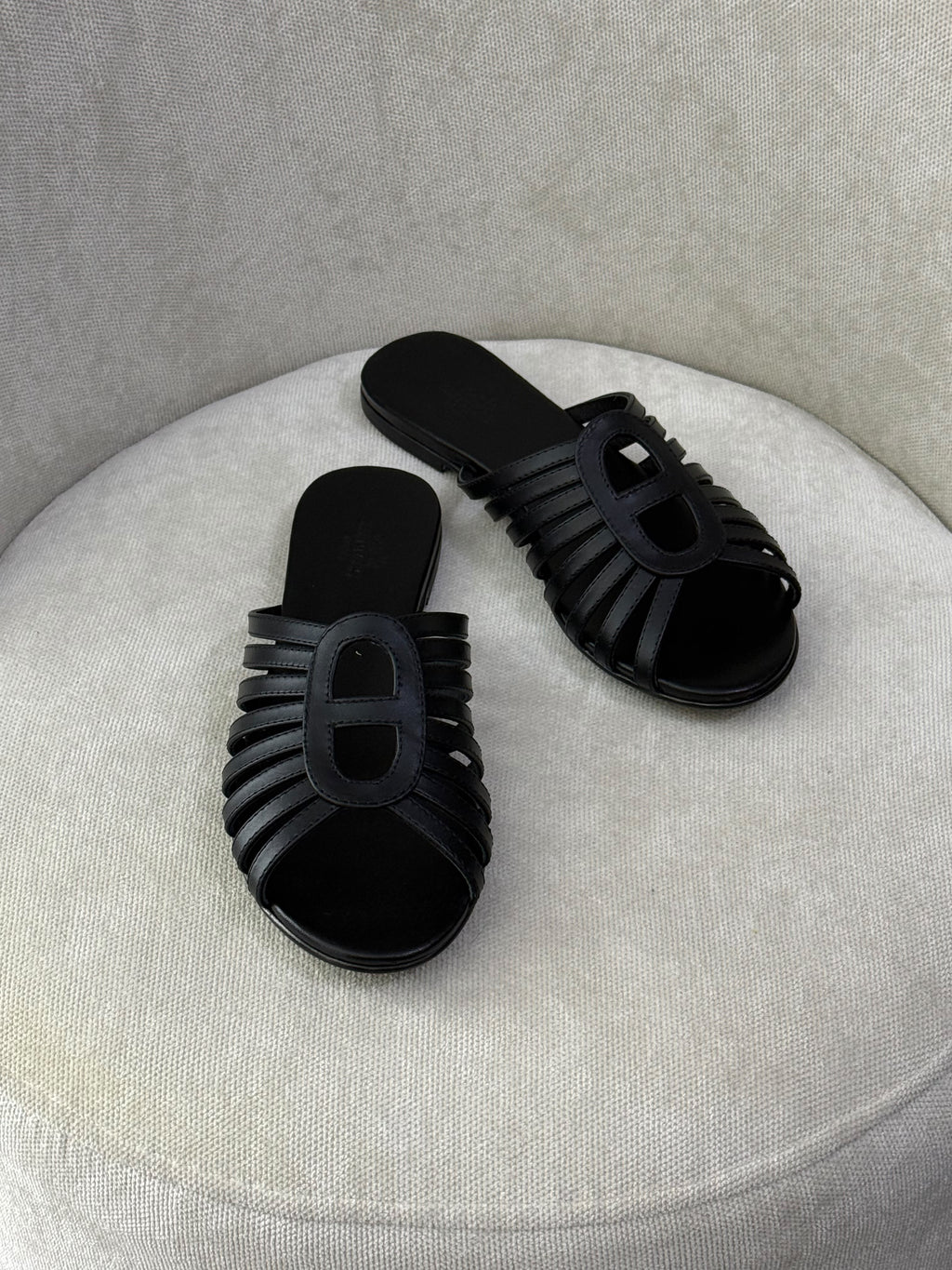 Hermès  Suede Chaine d'Ancre Flat Sandals