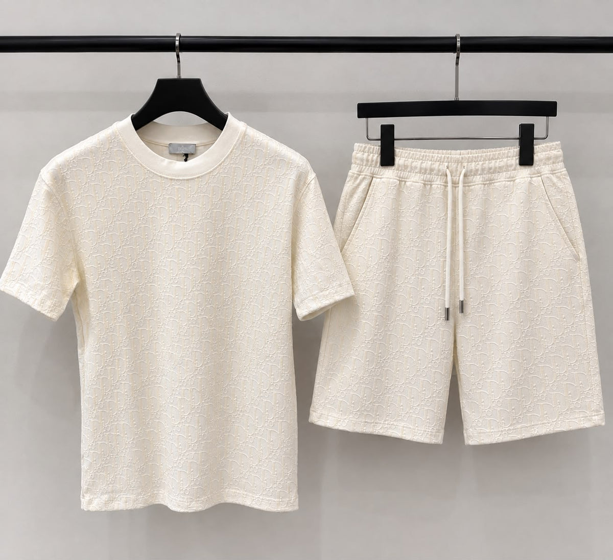 Dior Tonal Monogram T Shirt Shorts Set