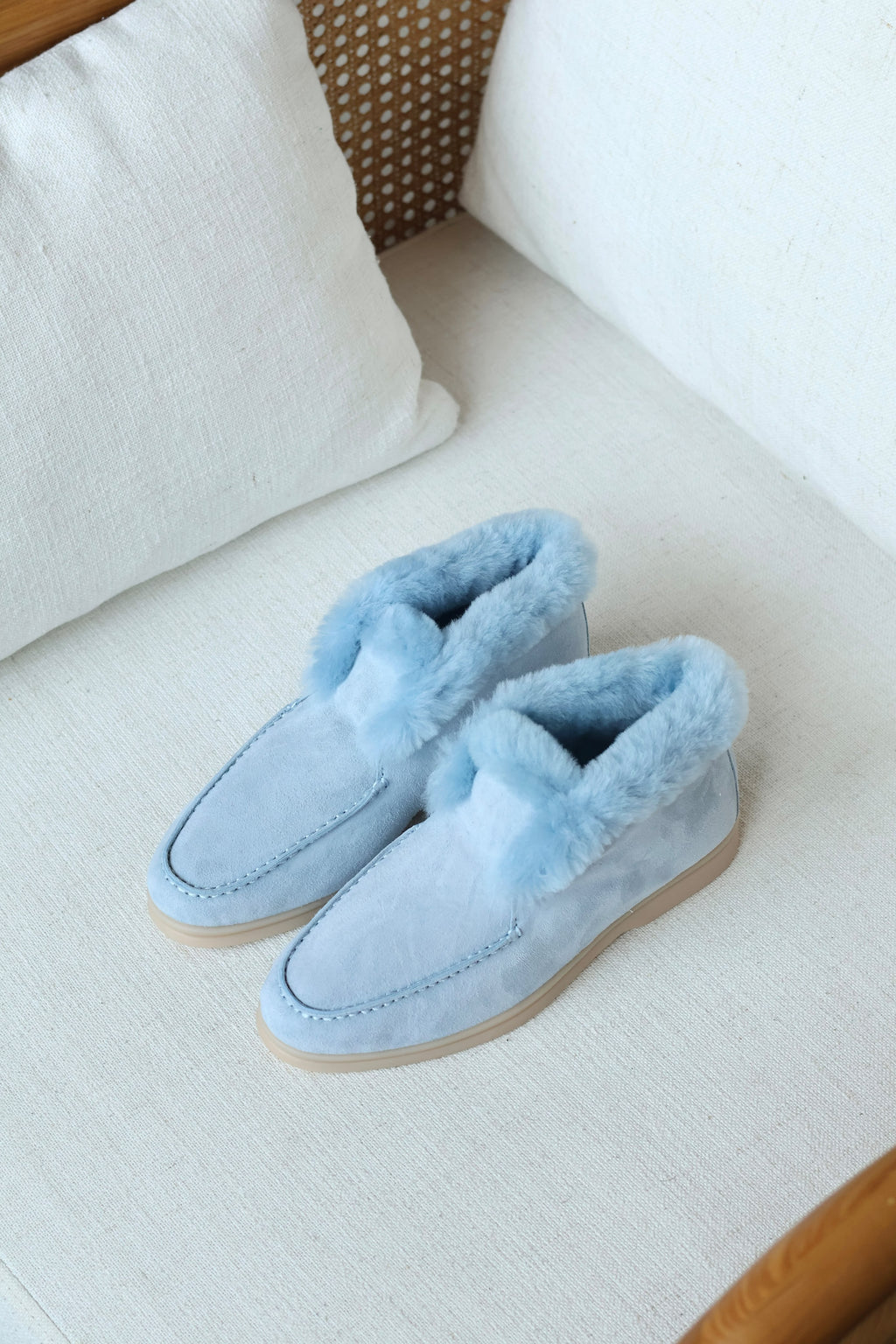 Loro Piana Suede and Shearling-Lined Winter Moccasin / Loafer