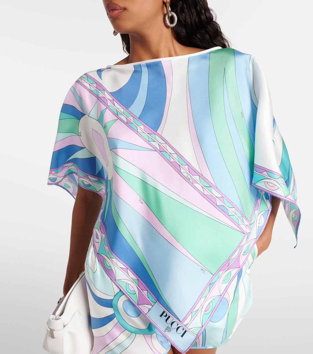 Pucci Marmo Print Silk Top & Shorts Set