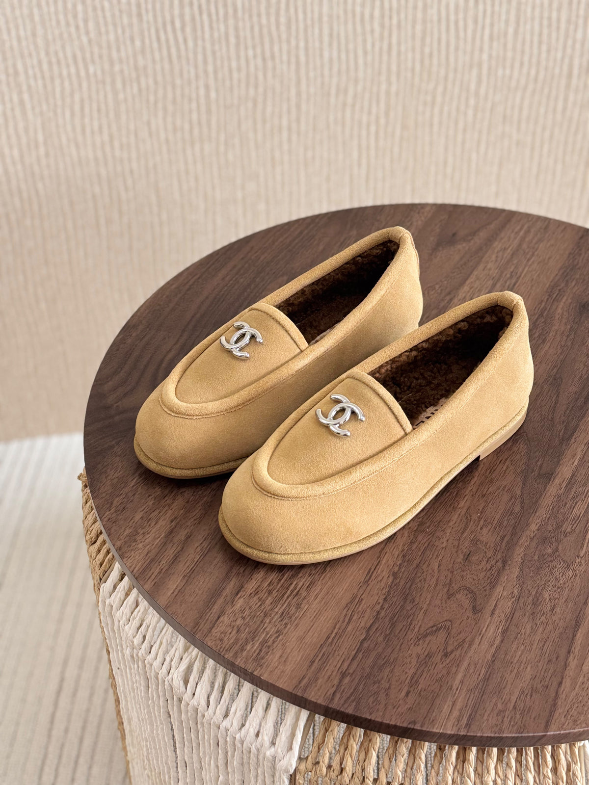 CHANEL Lined Loafer Flats