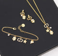 Gold Clover & Star Charm set