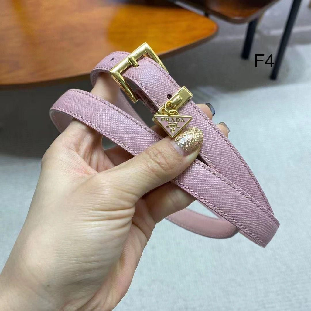 PRADA — Saffiano Leather Belt with Triangle Logo