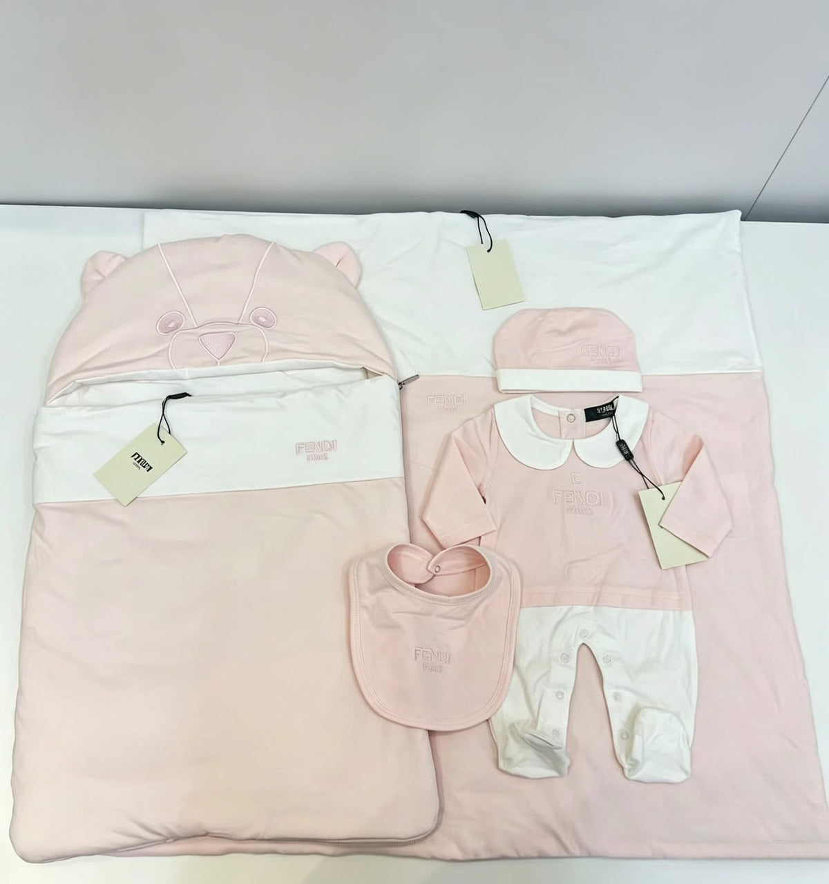 FENDI Baby Pink Bear Newborn Gift Set