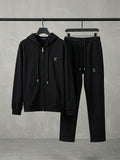 LV Metal Logo Zip Hoodie Trouser Set