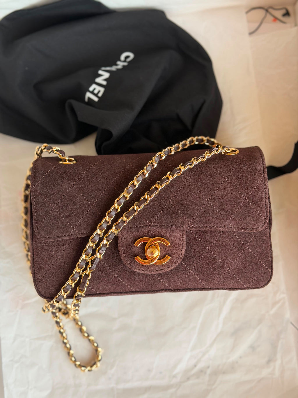 Chanel Classic Flap Suede 20 CM